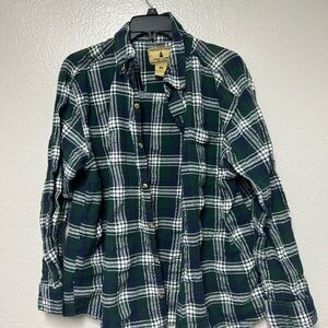 Northwest Wood Green and White Plaid Shirt